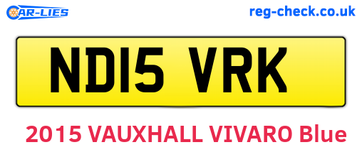 ND15VRK are the vehicle registration plates.