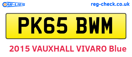 PK65BWM are the vehicle registration plates.