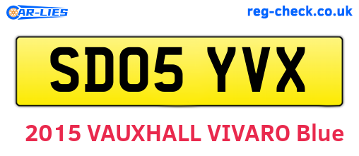 SD05YVX are the vehicle registration plates.