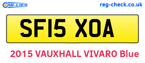 SF15XOA are the vehicle registration plates.