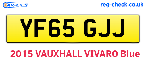 YF65GJJ are the vehicle registration plates.