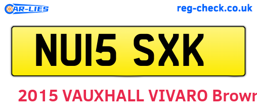 NU15SXK are the vehicle registration plates.