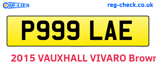 P999LAE are the vehicle registration plates.