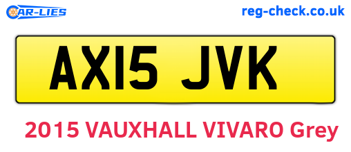 AX15JVK are the vehicle registration plates.