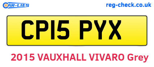 CP15PYX are the vehicle registration plates.