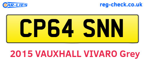 CP64SNN are the vehicle registration plates.