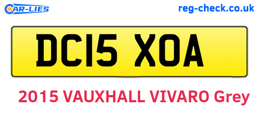 DC15XOA are the vehicle registration plates.
