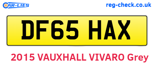 DF65HAX are the vehicle registration plates.