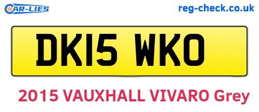 DK15WKO are the vehicle registration plates.