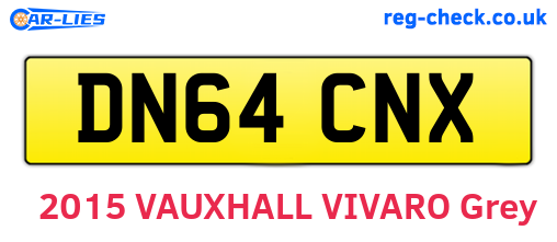 DN64CNX are the vehicle registration plates.