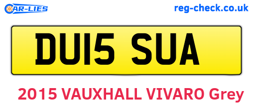 DU15SUA are the vehicle registration plates.