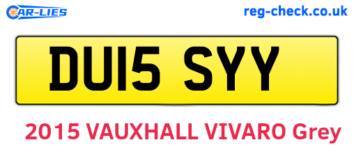 DU15SYY are the vehicle registration plates.