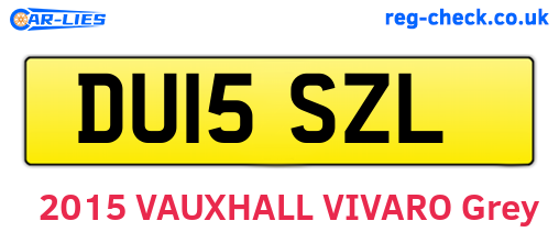 DU15SZL are the vehicle registration plates.