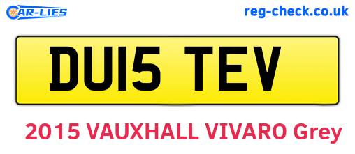 DU15TEV are the vehicle registration plates.