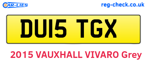 DU15TGX are the vehicle registration plates.