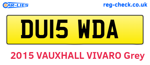 DU15WDA are the vehicle registration plates.