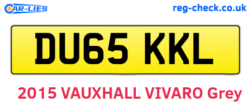 DU65KKL are the vehicle registration plates.