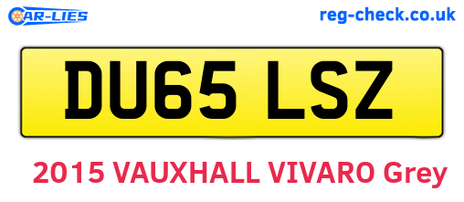 DU65LSZ are the vehicle registration plates.
