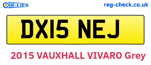 DX15NEJ are the vehicle registration plates.