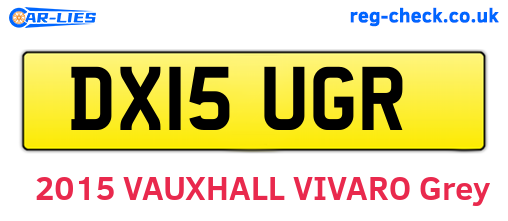 DX15UGR are the vehicle registration plates.
