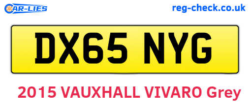 DX65NYG are the vehicle registration plates.