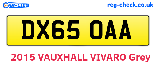 DX65OAA are the vehicle registration plates.