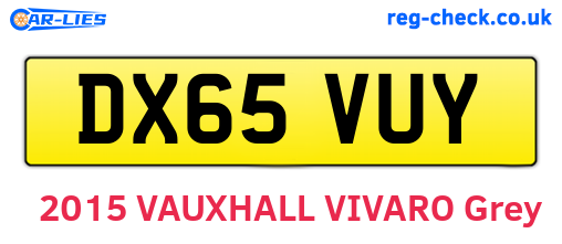 DX65VUY are the vehicle registration plates.