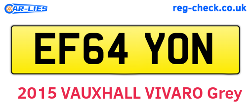 EF64YON are the vehicle registration plates.