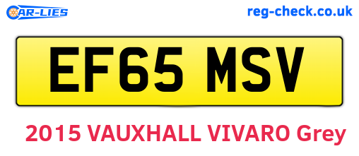 EF65MSV are the vehicle registration plates.