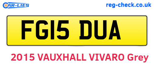 FG15DUA are the vehicle registration plates.