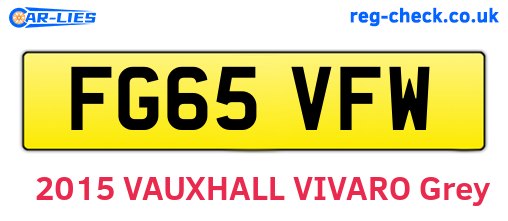 FG65VFW are the vehicle registration plates.