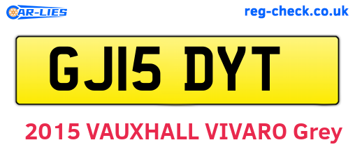 GJ15DYT are the vehicle registration plates.