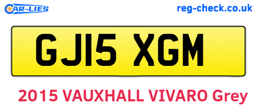 GJ15XGM are the vehicle registration plates.