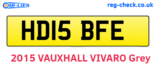 HD15BFE are the vehicle registration plates.