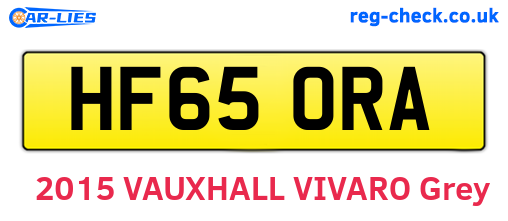 HF65ORA are the vehicle registration plates.