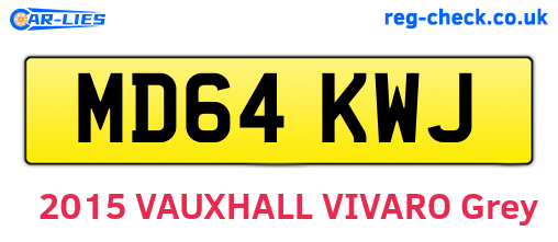 MD64KWJ are the vehicle registration plates.