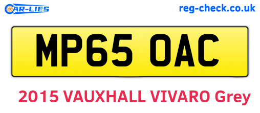 MP65OAC are the vehicle registration plates.