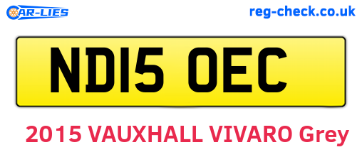 ND15OEC are the vehicle registration plates.