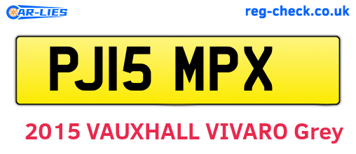 PJ15MPX are the vehicle registration plates.