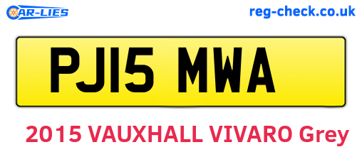 PJ15MWA are the vehicle registration plates.