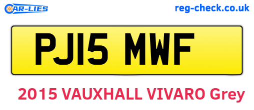PJ15MWF are the vehicle registration plates.