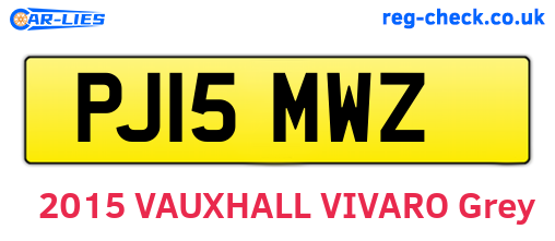 PJ15MWZ are the vehicle registration plates.