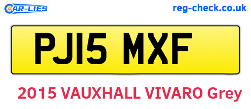 PJ15MXF are the vehicle registration plates.