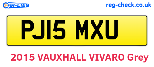 PJ15MXU are the vehicle registration plates.