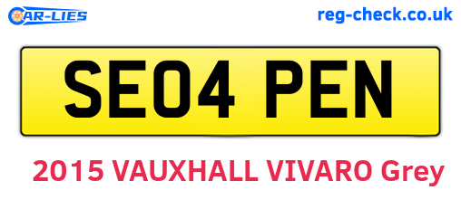 SE04PEN are the vehicle registration plates.