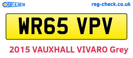 WR65VPV are the vehicle registration plates.