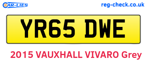 YR65DWE are the vehicle registration plates.