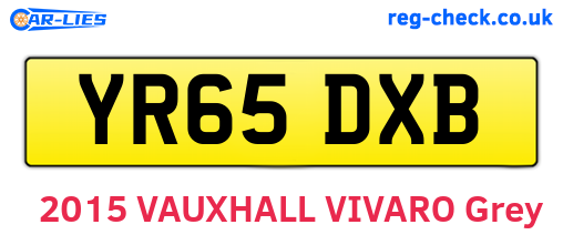 YR65DXB are the vehicle registration plates.