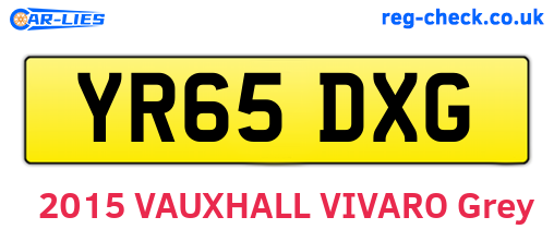YR65DXG are the vehicle registration plates.