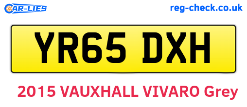 YR65DXH are the vehicle registration plates.